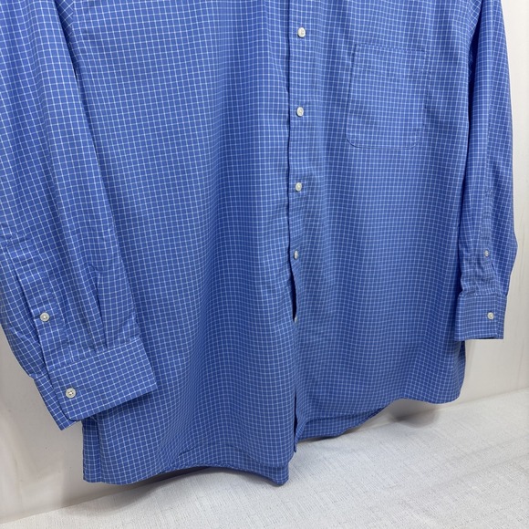 Lauren Ralph Lauren Regular Fit Stretch Blue Check Long Sleeve Shirt Size 4XL - Picture 6 of 9